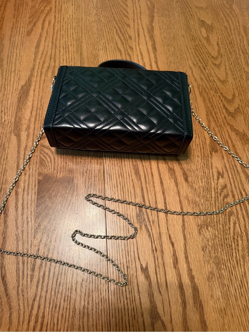 Love Moschino Black Quilted Top-Handle Crossbody Purse - Picture 3 of 9